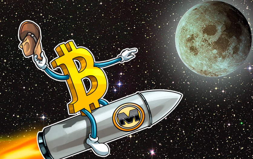 Bitcoin Asset Riding on a Rocket to the Moon