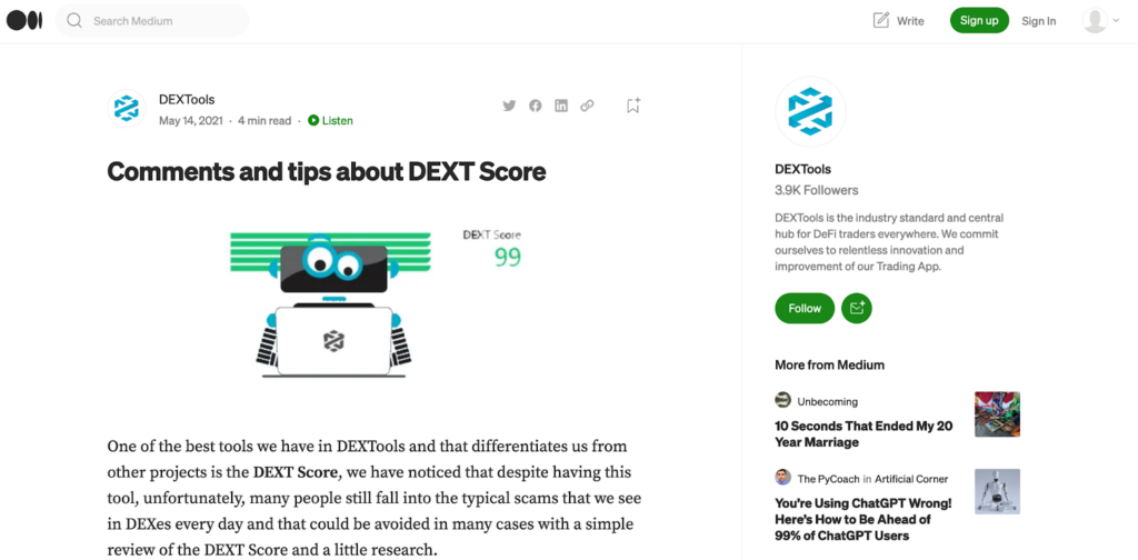 DEXT Score Preventing Scams When Searching for the Next Big Crypto
