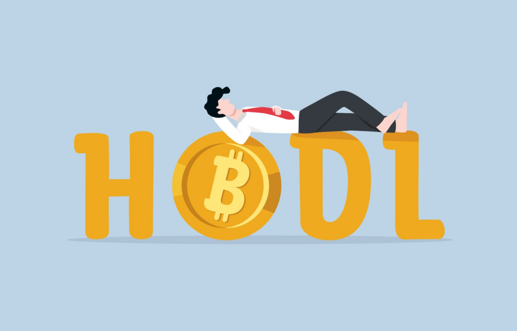 HODL Title with Man Laying On Top