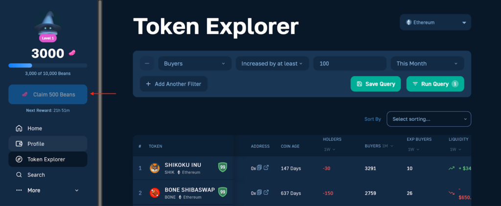 Token Explorer Landing Page 