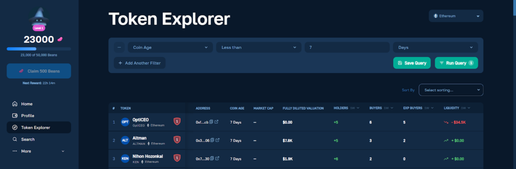 Token Explorer Landing Page to Scan for Tokens and Discover Which Crypto Will Explode in 2023