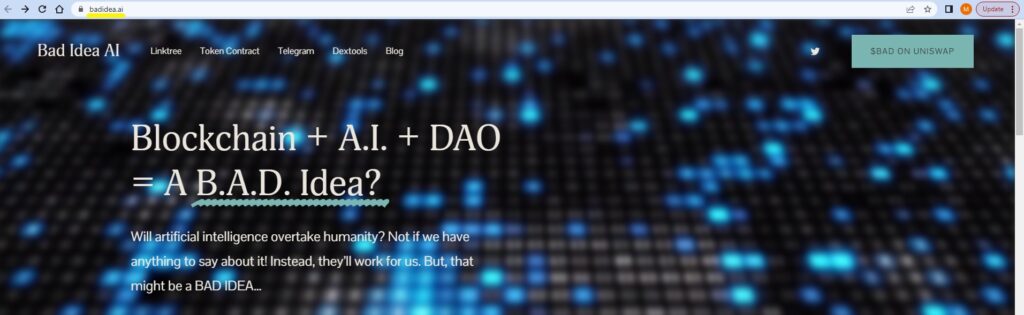 Bad-Idea-AI-crypto-BAD-Token-official-website
