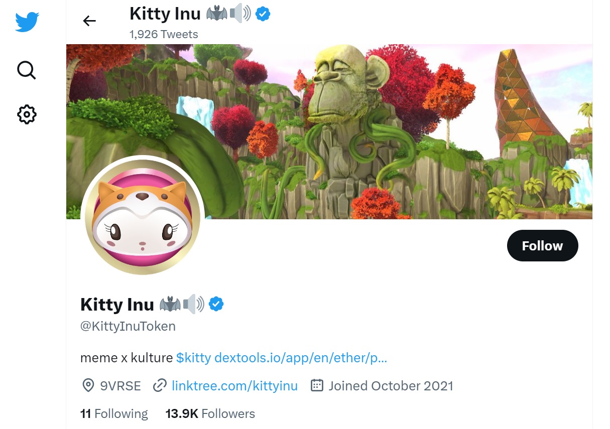 Kitty-Inu-KITTY-token-Twitter-account