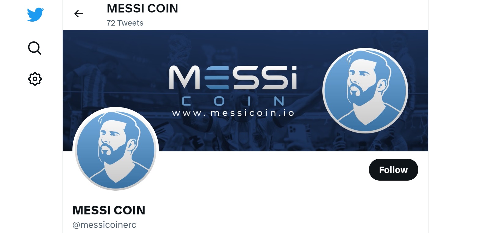 Messi-Coin-ERC20-token-Twitter-account