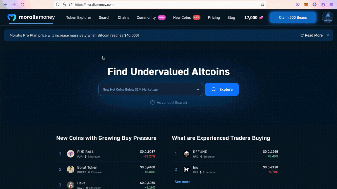 GIF showing how to find undervalued crypto coins
