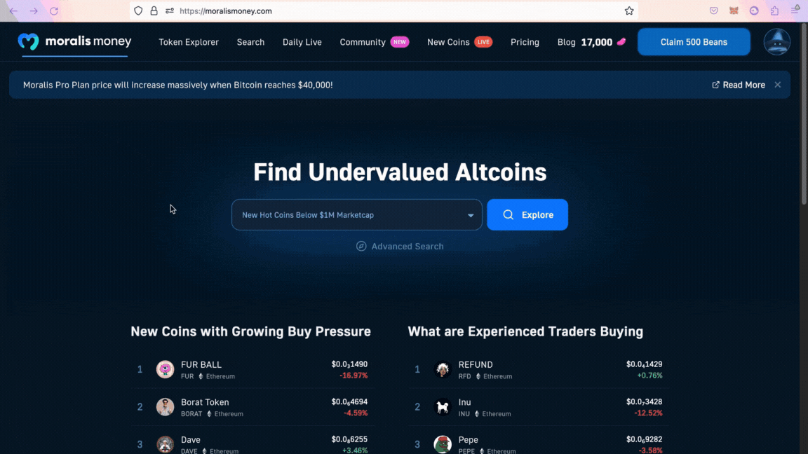GIF - Using Token Explorer to Find Upcoming Crypto Coins
