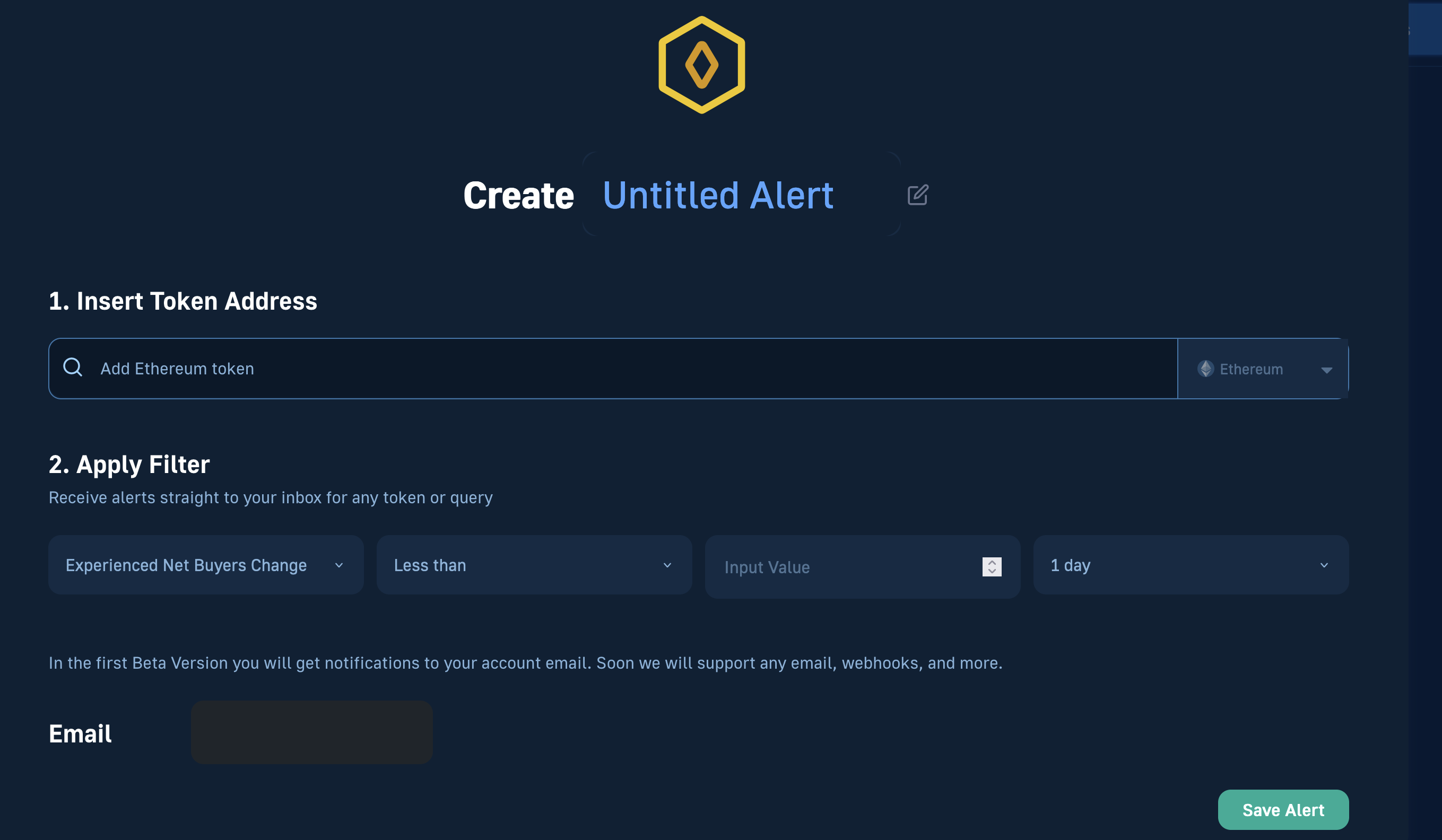Create Token Alert UI 
