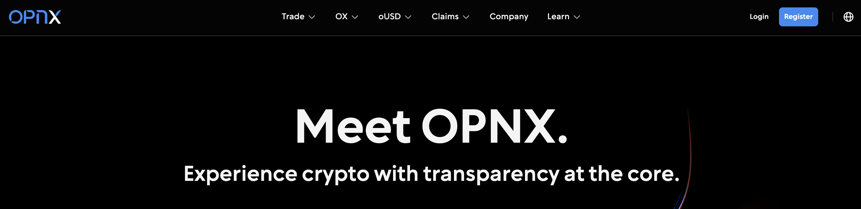 Open Exchange (OPNX) official website landing page