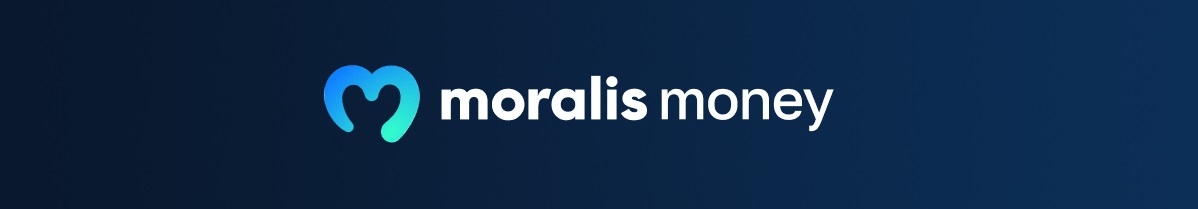 Moralis Money Logo on blue background