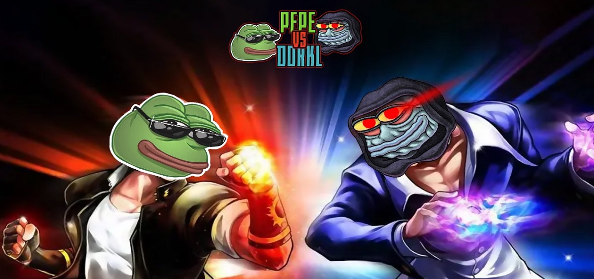 PEPE vs. DORKL meme coin banner