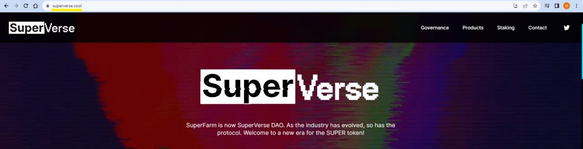 SuperVerse Crypto Website landing page