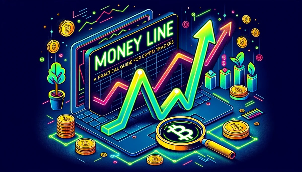 Graphical art illustration - Showing the Money Line indicator as the number one ranked crypto trading tool