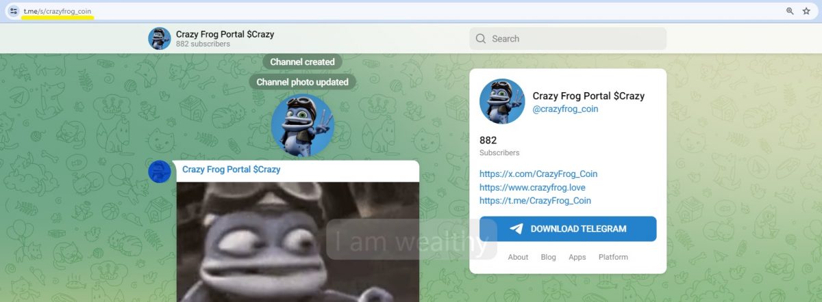 Should You Buy the Crazy Frog Crypto - Live Prices & On-Chain Trading Data for the CRAZY Token - Telegram channel