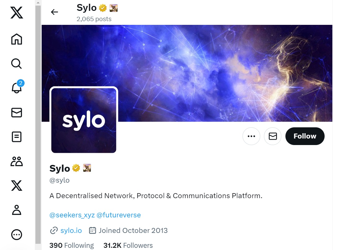 Sylo Crypto - What is SYLO Coin - project's Twitter account