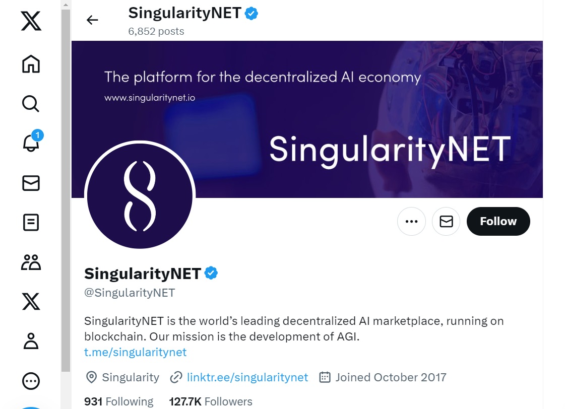 What is AGIX Crypto from SingularityNet, and is AGIX a Good Buy-project's Twitter account