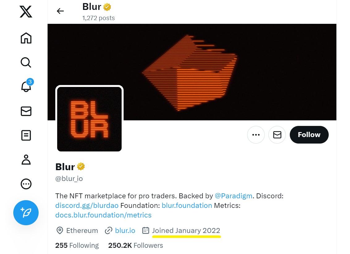 Is BLUR Crypto a Good Investment BLUR Price Prediction & On-Chain Data - project's Twitter account